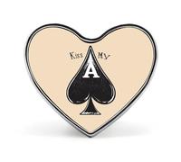 Kiss My Poker Card Spades Badge Heart Shape Cute Broche Pins Button Badge for Backpack Jackets Hats Decor