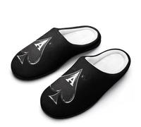 Kiss My Poker Card Spades - Pantuflas para hombre, informales, cálidas, con suela de goma, para interiores y exteriores, Estilo:, 11-12（44-45）