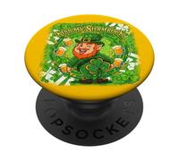 Kiss My Shamrock Día de San Patricio PopSockets PopGrip Adhesivo