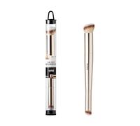 KISS NEW YORK Brocha profesional de doble punta para difuminar y aplicar uniformemente, aplicador de escultura en ángulo para corrector, base, polvo fijador