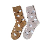 Kiss of Life Pack 2 Calcetines Térmicos Mujer - Lana Premium con Angora (Tacto Nube) - Calcetines Gordos y Calentitos para Invierno, Casa y Regalo Navidad (Suaves y Elegantes)