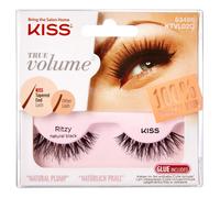 KISS True Volume Collection - 1 par de pestañas postizas, Ritzy, 100% pelo natural, con tecnología de extremo cónico, incluye pegamento para pestañas