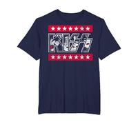 Kiss - Rock and Stars Camiseta, Hombre Tallas Grandes, Azul Marino, 3X Alto