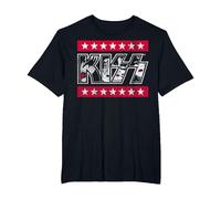 Kiss - Rock and Stars Camiseta, Hombre Tallas Grandes, Negro, 2X Alto