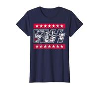 Kiss - Rock and Stars Camiseta, Mujer, Azul Marino, L