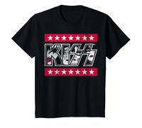 Kiss - Rock and Stars Camiseta, Niños, Negro, 10 años