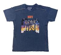KISS T Shirt Destroyer Band Logo Nuevo Oficial De Los Hombres Navy Azul Snow Size XL