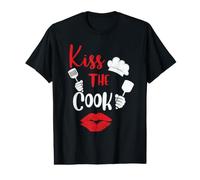 Kiss The Cook Culinary Chef Funny For Men Women Camiseta gráfica económica