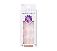 KISS - Uñas artificiales impresas, encaje francés, nude, cuadradas, cortas, 30 uñas, fáciles de usar