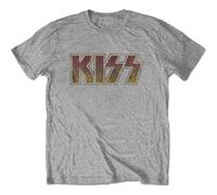 Kiss - T-Shirt # M Grey Unisex # Vintage Classic Logo