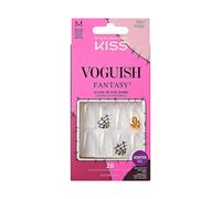 KISS Voguish Fantasy Halloween Nails Negro Longitud media Forma de almendra Pegamento de uas de gel rosa (2 g) Mini lima de uas Barra de manicu