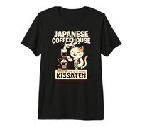 Kissaten Cat Barista Café Japonés Verter Amante Camiseta Premium