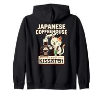 Kissaten Cat Barista Café Japonés Verter Amante Sudadera con Capucha