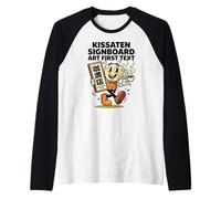 Kissaten Signboard Art First Text Mascot Japonés Camiseta Manga Raglan