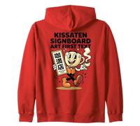 Kissaten Signboard Art First Text Mascot Japonés Sudadera con Capucha