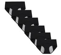 Kissecret Ropa Interior de algodón para el periodo Menstrual de Las niñas Adolescentes Paquete de 6 Bragas Protectoras Transpirables de Flujo Intenso a Prueba de Fugas (M, 6 Negros)