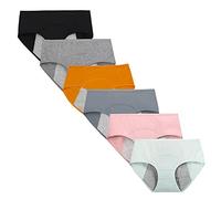 Kissecret Ropa Interior de algodón para el periodo Menstrual de Las niñas Adolescentes Paquete de 6 Bragas Protectoras Transpirables de Flujo Intenso a Prueba de Fugas (L, Style2)