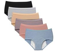 Kissecret Ropa Interior de algodón para el periodo Menstrual de Las niñas Adolescentes Paquete de 6 Bragas Protectoras Transpirables de Flujo Intenso a Prueba de Fugas (L, Style3)