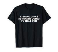 Kissing Girls Is Worth Going To Hell For Shirt Y2K Lesbian Camiseta