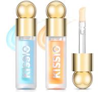 KISSIO Plumping Lip Gloss - Recarga de labios, hidratante y estimulante de la elasticidad, rellena de labios y cuidado de labios para día y noche, con jengibre, menta y aceite de jojoba, transparente