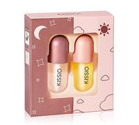 KISSIO Set de cuidado de labios natural para el cuidado de los labios, brillo labial hidratante, set para el día y la noche (2 unidades)
