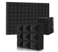 Kissmii 12 unidades de placa de espuma acústica, placa de espuma de protección el sonido, alfombrilla de supresión para música, estudio, dormitorio, casa, etc. 5 x 30 x 30 cm