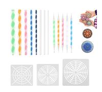 Kissmii 16 piezas mandala punteador herramientas para pintar piedras mandala plantillas kit bola lápiz arcilla escultura herramientas de tallado