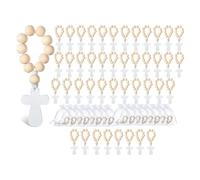 Kissmii 60 Piezas de Rosario de Madera con Bolsas de, Rosario de Madera para Bautismo, Primera Comunión, Confirmación, Despedida de Soltera, Baby Shower