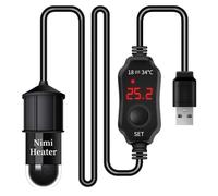 Kissmii Acuario Varilla de Calentamiento Tanque de Peces Calentador Mini USB Carga Sumergible Termostato Calentador Temperatura Ajustable 18-34 ℃