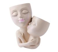 Kissmii Maceta de Resina con Cara para Niñas, Florero con Cabeza de Mujer, Amor de Madre, Maceta Suculenta, Macetas de Jardín, Decoración del Hogar Al Aire Libre