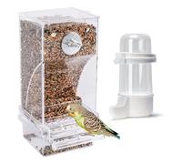 Kissmii No Mess - Comedero para pájaros para jaula de pájaros, incluye comedero automático para loros