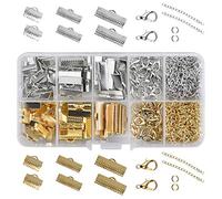 Kissral 370pcs Resultados De La Joyería Con Broche De Langosta Anillos Abiertos Extensión De La Cadena Cierres para Pulseras y Collar Piezas De Reparación De Joyas Jewelry Making Kit con Caja