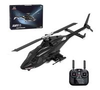 Kisss AW-911 Helicóptero RC con posicionamiento GPS, 2.4G 9CH Flybarless Aileronsless 6G/3D Stunt Control remoto Helicóptero Modo 1/Modo 2 conmutable, regalo de avión militar RC -RTF