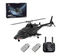 Kisss AW-911 Helicóptero RC con posicionamiento GPS, 2.4G 9CH Flybarless Aileronsless 6G/3D Stunt Control remoto Helicóptero Modo 1/Modo 2 conmutable, regalo de avión militar RC -RTF