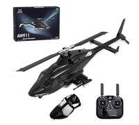 Kisss AW-911 Helicóptero RC con posicionamiento GPS, 2.4G 9CH Flybarless Aileronsless 6G/3D Stunt Control remoto Helicóptero Modo 1/Modo 2 conmutable, regalo de avión militar RC -RTF