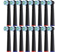 Kisstta 16 cabezales de repuesto compatibles con Braun Oral B, cabezales de cepillo de dientes para Vitality, Genius, Pro3 3900, Pro 3 Plus, Pro 1 Series, color negro