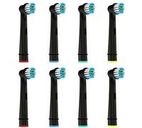 Kisstta, 8 unidades, compatibles con cepillo de dientes eléctrico Oral B Genius X, Vitality Pro, Pro 3 3900 3 3500, cabezales de cepillo de dientes Precision de Kisstta, color negro