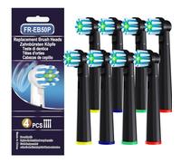 Kisstta - Cabezales de repuesto para cepillo de dientes eléctrico Orall B, cabezales de repuesto para limpieza extraordinaria, de Kisstta (8 negros)