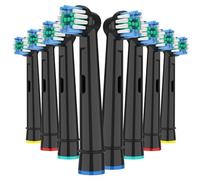 Kisstta - Cabezales para cepillo de dientes eléctrico Braun Oral B, compatible con Oral B Pro Series, Vitality Pro, Genius X para un cuidado dental suave (negro)