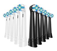 Kisstta - Juego de 10 cepillos de repuesto compatibles con oral B iO Series 3/4/5/6/7/8/9/10, cabezales de cepillo de dientes eléctrico para limpieza diaria, blanco y negro