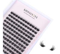KISSXIAOYA Cluster Lashes Extensions, 144Pcs Individual Cluster Lashes D Curl 12mm, Wide Stem Cluster Eyelashes Soft Natural False Eyelashes Cluster DIY Eyelash Extension At Home (12mm, D Curl)