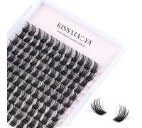 KISSXIAOYA Cluster Lashes Extensions, 144Pcs Individual Cluster Lashes D Curl 14mm, Wide Stem Cluster Eyelashes Soft Natural False Eyelashes Cluster DIY Eyelash Extension At Home (14mm, D Curl)