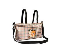KissyMino - Bolso Carro Bebé Cuadros Vichy, Organizador Silla de Paseo Unisex, Bolsa Carrito Maternidad, Pañalera con Cinta para Colgar al Hombro, Tela Oxford Resistente (Naranja y Verde)