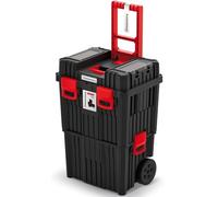 Kistenberg Caja de herramientas con ruedas para taller, con cierres de sujeción, estructura de pared reforzada modular (con cierre de plástico), Colores negro y rojo, 45 x 36 x 64 cm