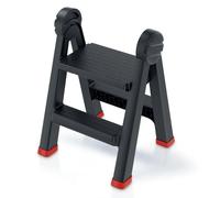 Kistenberg Escalera plegable 2 peldaños – soporta 150 kg, plástico antideslizante, 470×435×630 mm