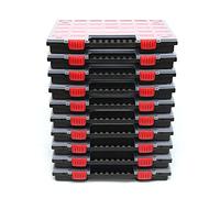 Kistenberg NORS14 - Juego de 10 cajas organizadoras con separadores con mango cómodo y estable, tapa transparente, 39,9 x 30,3 x 5 cm