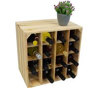 Kistenkolli Altes Land Botellero 16ER blanco/natural/flameado, dimensiones 40 x 40 x 27 cm, estante para botellas de vino, caja para manzanas, caja de vino 16ER natural, 40 x 40 x 27 cm