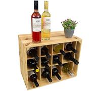 Kistenkolli Altes Land Botellero Henry Madera Natural Para 12 Botellas Apilable Y Estrecho Botellero De Madera Maciza 50 X 40 X 30 Cm