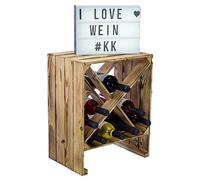 Kistenkolli Altes Land Botellero X flameado, dimensiones 50 x 40 x 27 cm, estante para botellas, estante para vino, manzanas/caja de vino, sistema de botellas, revistero