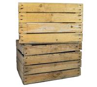 Kistenkolli Altes Land Caja decorativa de madera para manzanas y vinos, aprox. 50 x 40 x 30 cm
